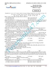 Đề khảo sát chất lượng lần 1 năm 2015 môn thi Hoá Học - Mã đề 256